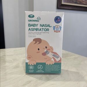 New! ✨ “Grownsy” Infant Baby 0-12 yrs- Nasal Aspirator — White & Grey